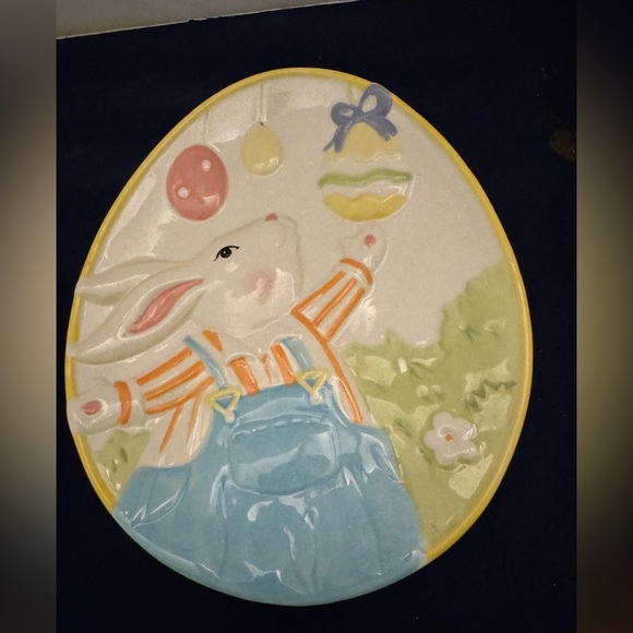 Pier 1 Other - COPY - Pier One Imports Handpainted 3D Easter Plate Decor 9” Flawed